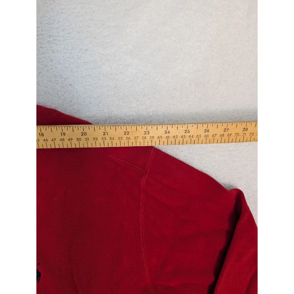 Polo Ralph Lauren‎ Sweater Mens 2XLT Red 1/4 Zip LS 100% Blue Pony Exclusive